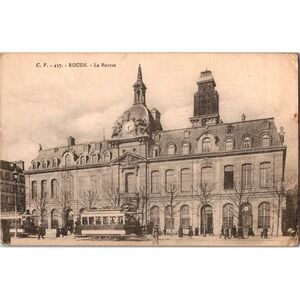 Vintage Rouen La Bourse Historic Building French Postcard C.V. 437